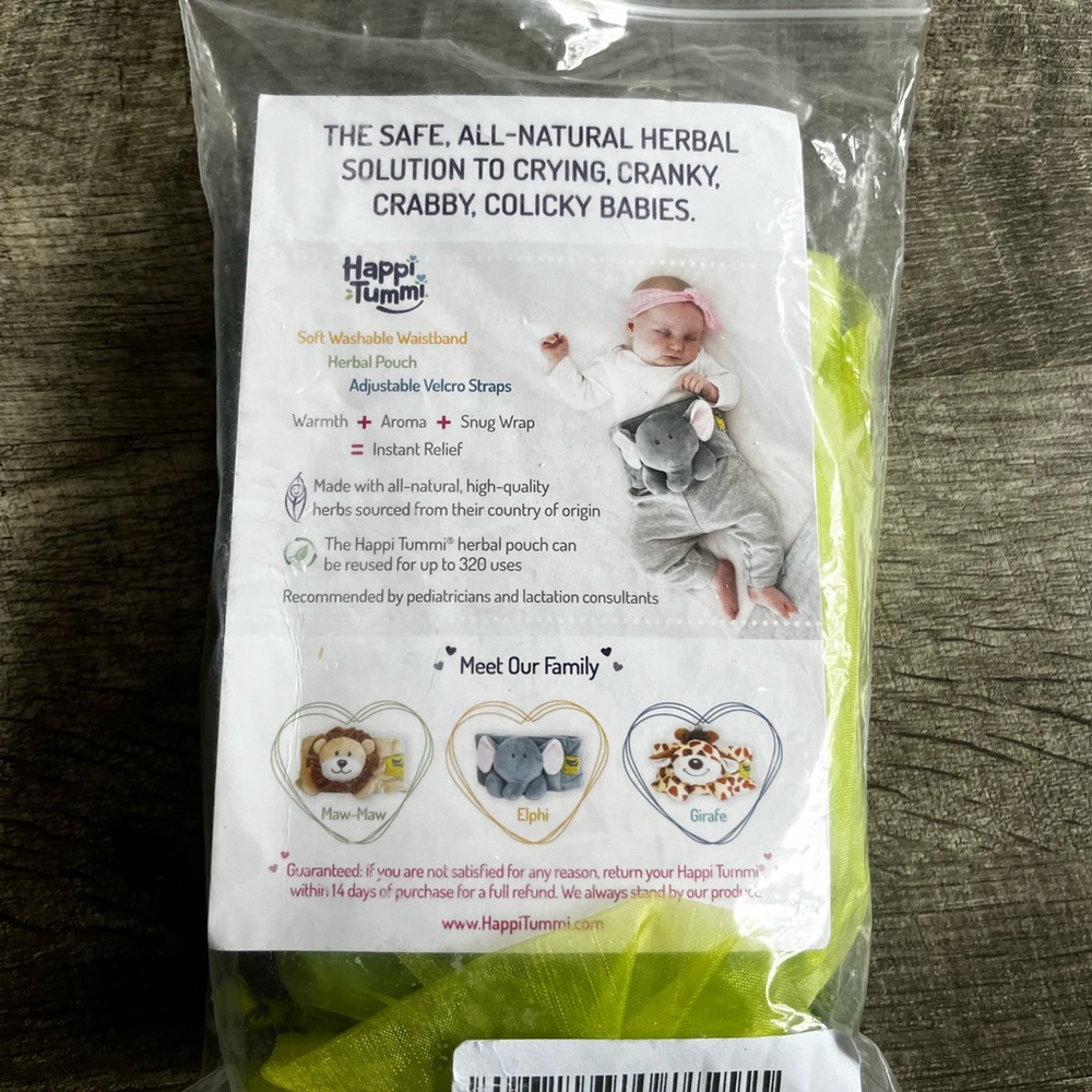 ✨ Happi Tummi Baby Gas & Colic Relief Wrap – Honeydew Green (New in Package)
